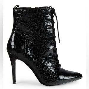 Charles David Passe Croc-Embossed Booties